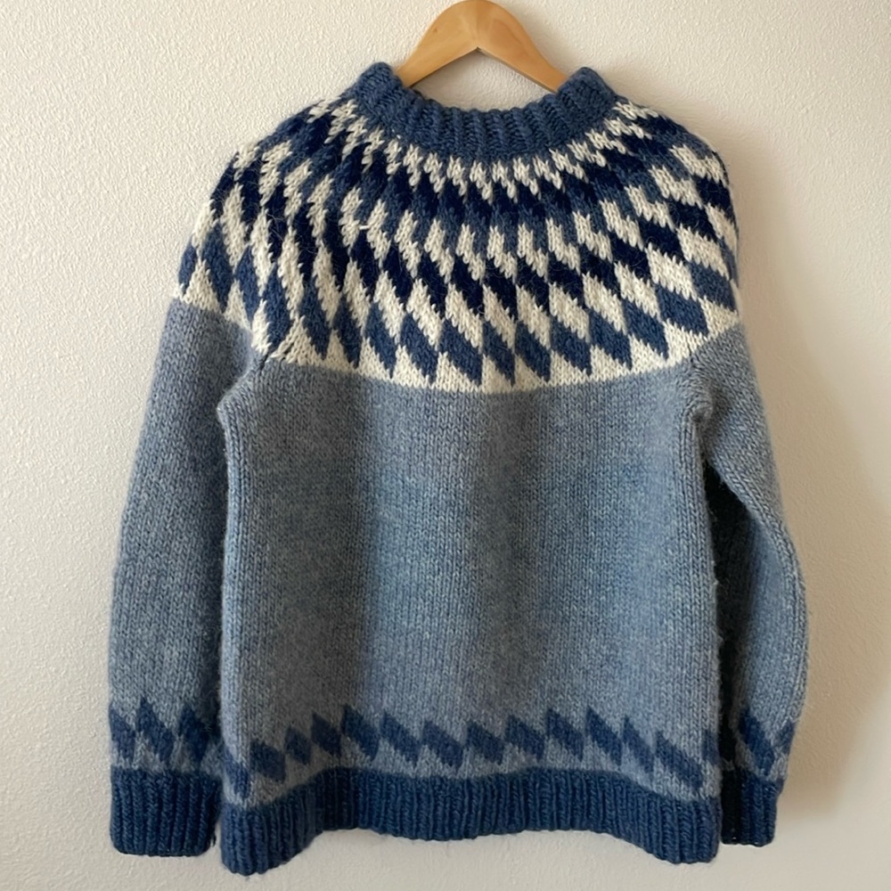 Handmade Blue Wool Sweater